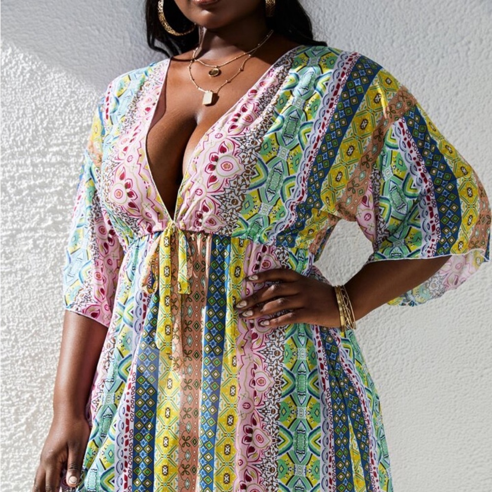 Beach/Pool Coverup - Multicolor Print